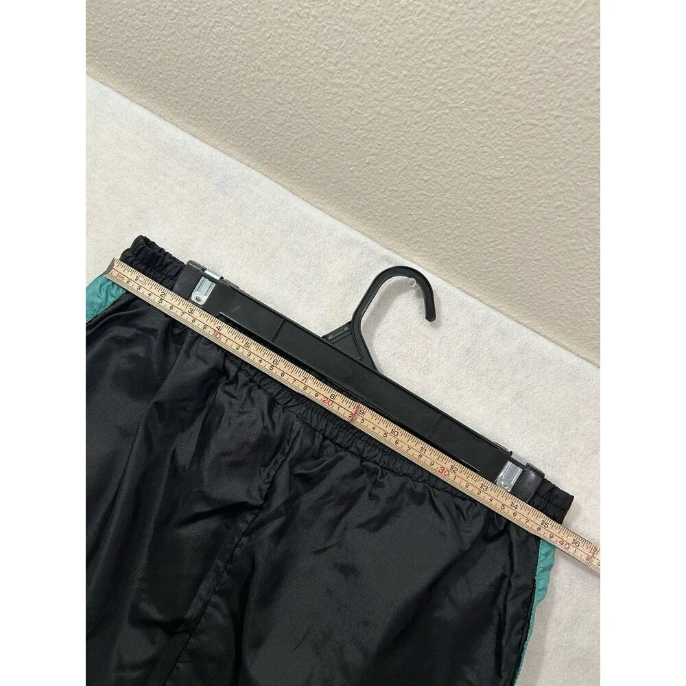 Vintage Prince Nylon Track Pants Mens M Black Teal Side Stripe Windbreaker 90s